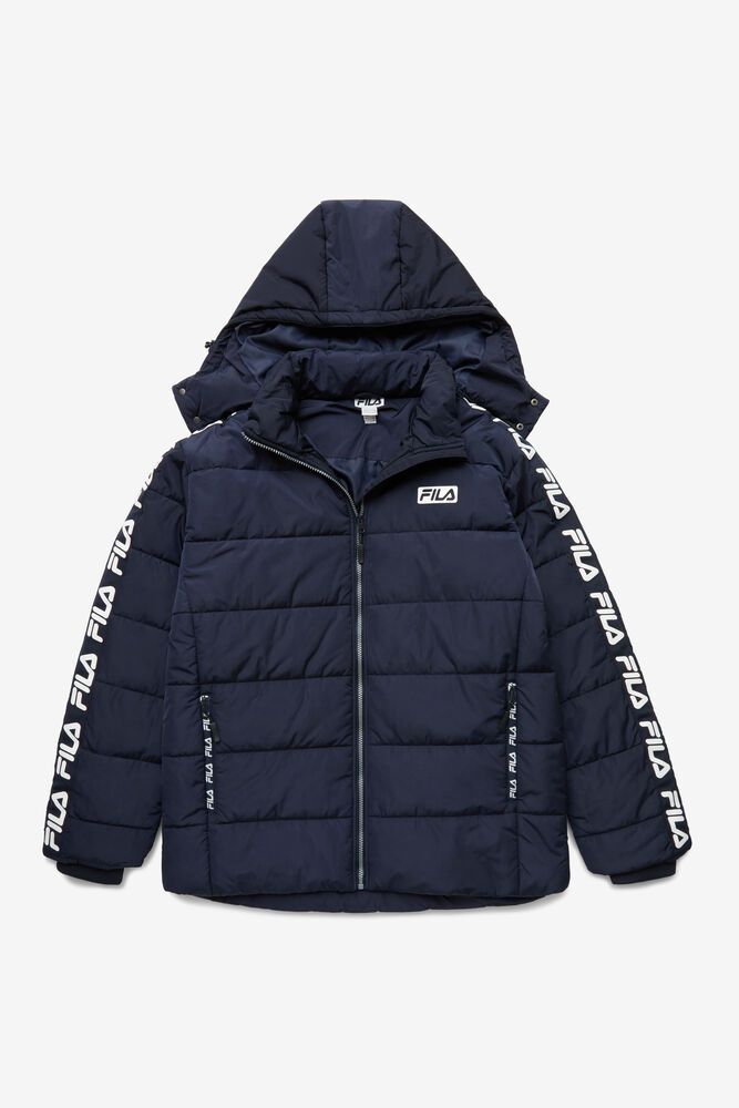 Fila Jacket Mens Navy Pace Puffer - Ireland 69742-LYBA